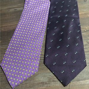 Armani & Ralph Lauren Purple Tones 58” Silk Ties New without Tags